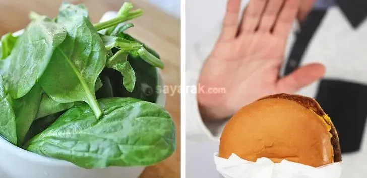 کاهش اشتها با اسفناج
